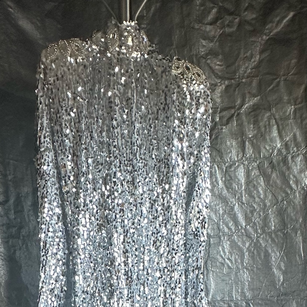 Silver Sequin Women's Dress